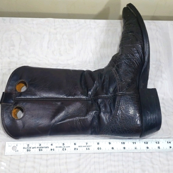 Nocona Cowboy Boots Vintage 1980s Dark Chocolate Tall Women's Size 12 1/2 R - Picture 13 of 16